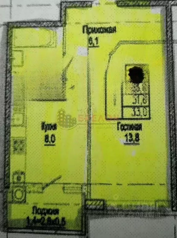 1-к кв. Ростовская область, Ростов-на-Дону ул. Берберовская, 8с1 (33.0 ... - Фото 2