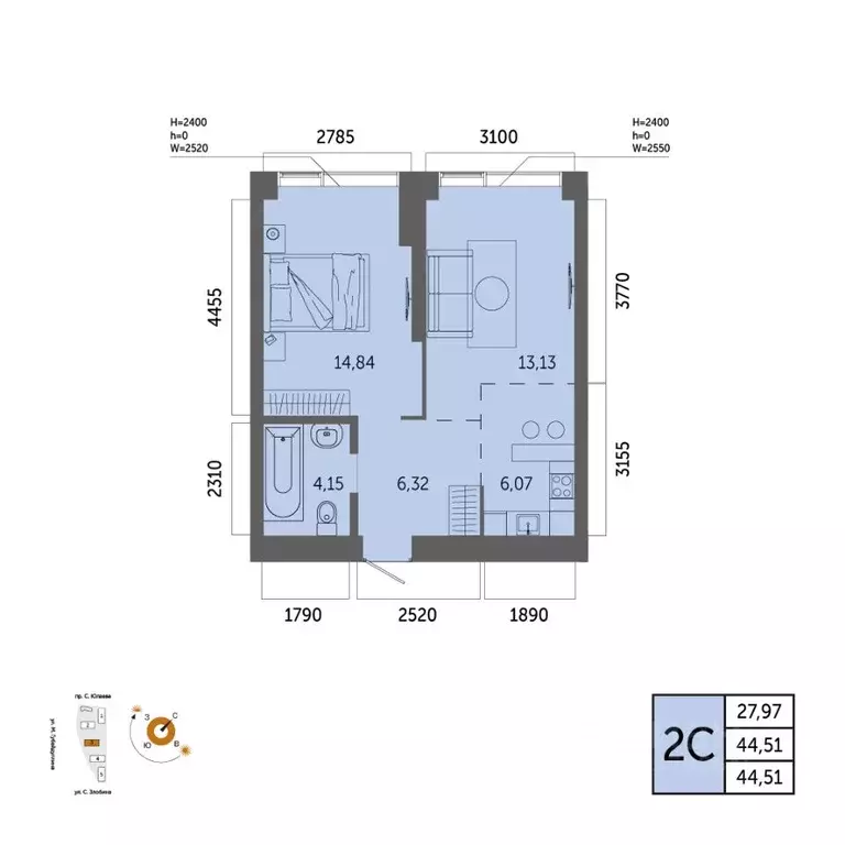 2-к кв. Башкортостан, Уфа Зеленая Роща жилрайон, Урбаника жилой ... - Фото 0
