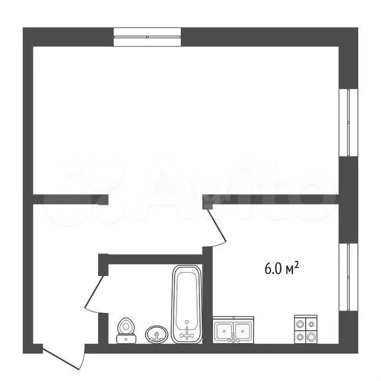 1-к. квартира, 31 м, 5/5 эт. - Фото 0