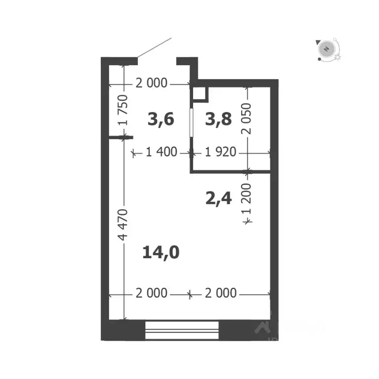 Студия Москва 3-я оч., Шагал жилой комплекс (23.8 м) - Фото 1