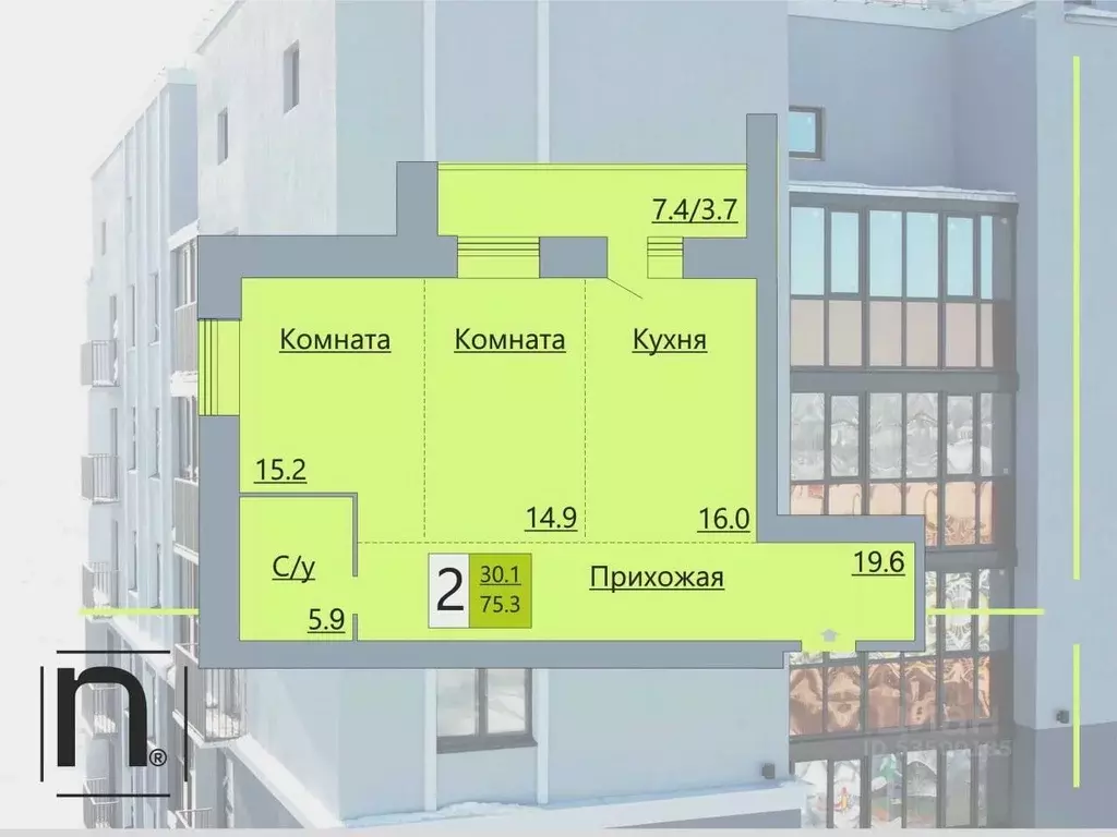 2-к кв. Курганская область, Курган Солнечный бул., 19 (75.3 м) - Фото 1