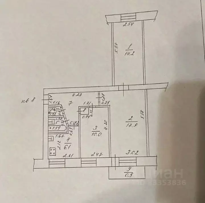 3-к кв. Татарстан, Зеленодольск Паратская ул., 10 (59.0 м) - Фото 1