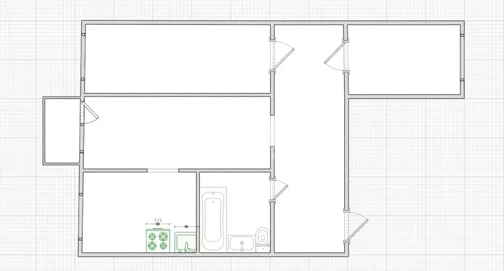 3-к кв. Тульская область, Узловая Октябрьская ул., 31 (55.0 м) - Фото 1