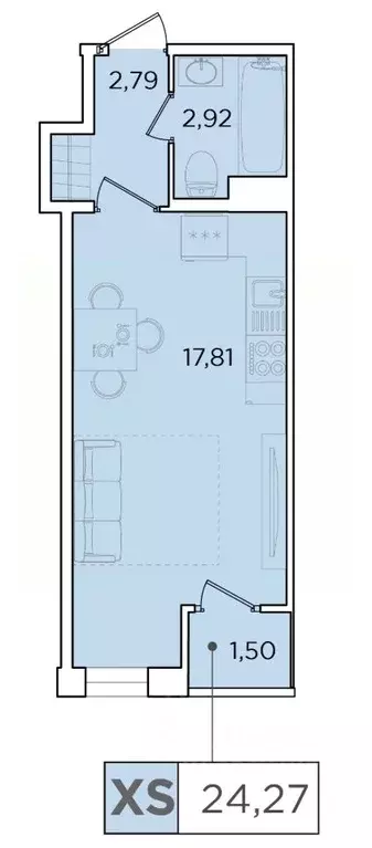 Студия Санкт-Петербург Планерная ул., 87к1 (23.6 м) - Фото 0