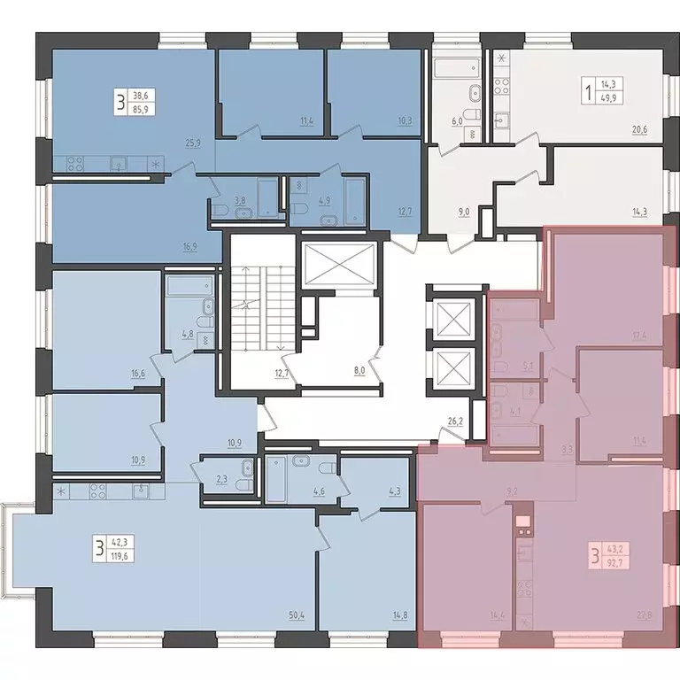 3-комнатная квартира: Уфа, ЖК Новый Империал, лит3/2ск3 (92.7 м) - Фото 2