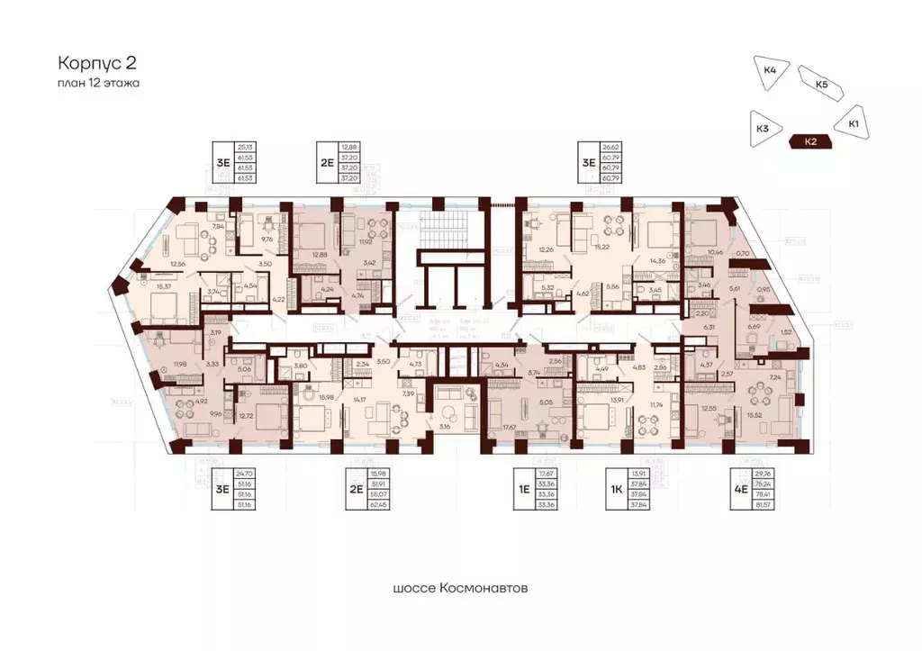 3-к кв. Пермский край, Пермь Центр мкр, Манеры жилой комплекс (51.16 ... - Фото 2