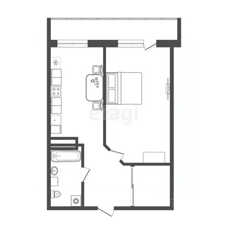 1-к кв. Пермский край, Пермь Пушкарская ул., 142 (47.3 м) - Фото 2