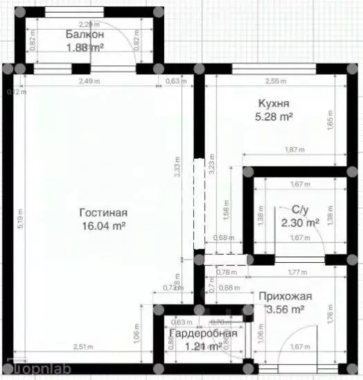 1-к кв. Кабардино-Балкария, Нальчик просп. Ленина, 71 (32.6 м) - Фото 2