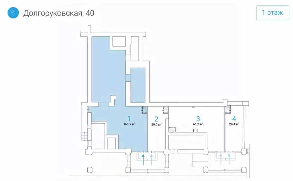 Помещение свободного назначения в Москва Долгоруковская ул., 40 (162 ... - Фото 2