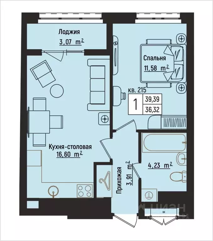 1-к кв. Нижегородская область, Нижний Новгород Литературная ул., 5 ... - Фото 1