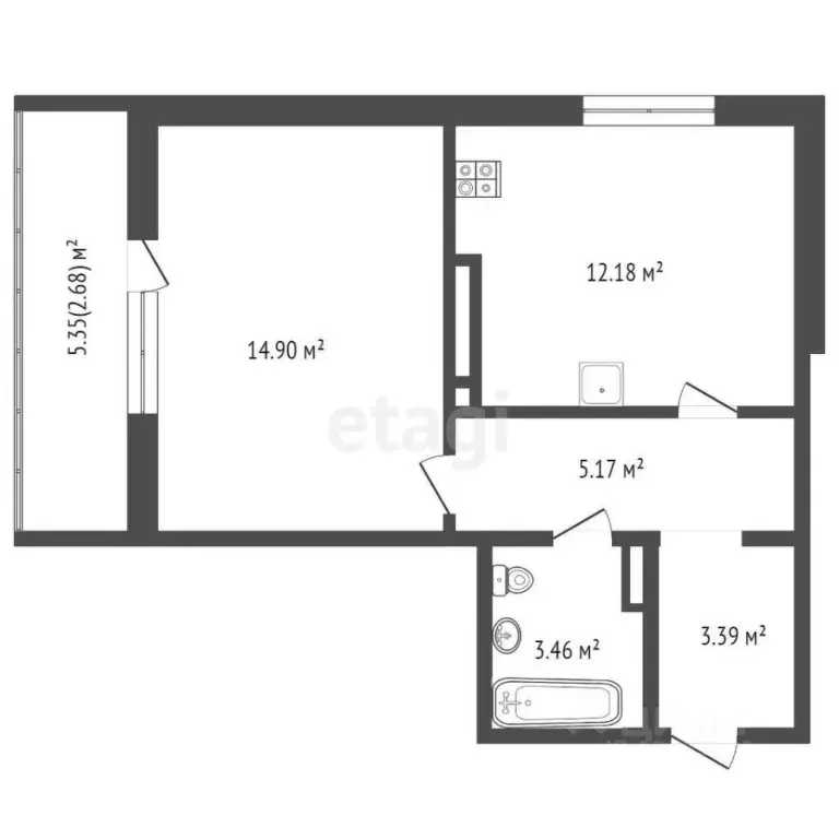1-к кв. Костромская область, Кострома Беговая ул., 59 (41.0 м) - Фото 1