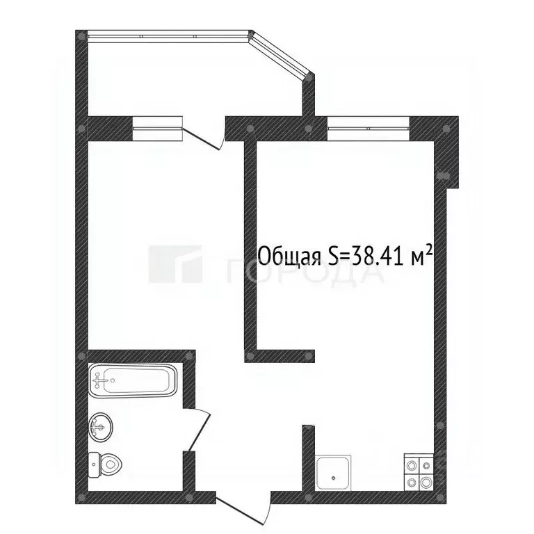2-к кв. Алтайский край, Барнаул ул. 6-я Нагорная, 15Г/10 (38.41 м) - Фото 1