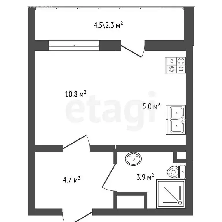 Квартира-студия: Санкт-Петербург, Чарушинская улица, 24к1 (23 м) - Фото 1