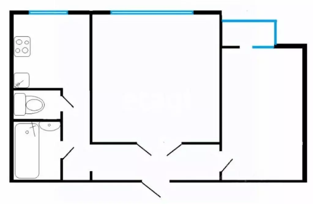 2-к кв. Белгородская область, Белгород ул. Буденного, 2 (46.0 м) - Фото 2