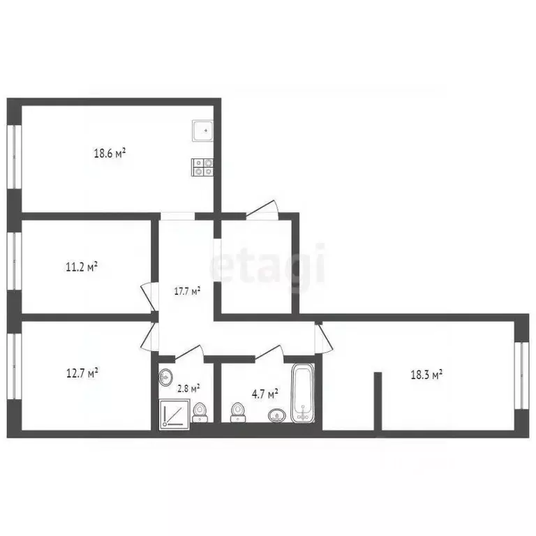 3-к кв. Московская область, Балашиха ул. Реутовская, 12 (84.9 м) - Фото 1