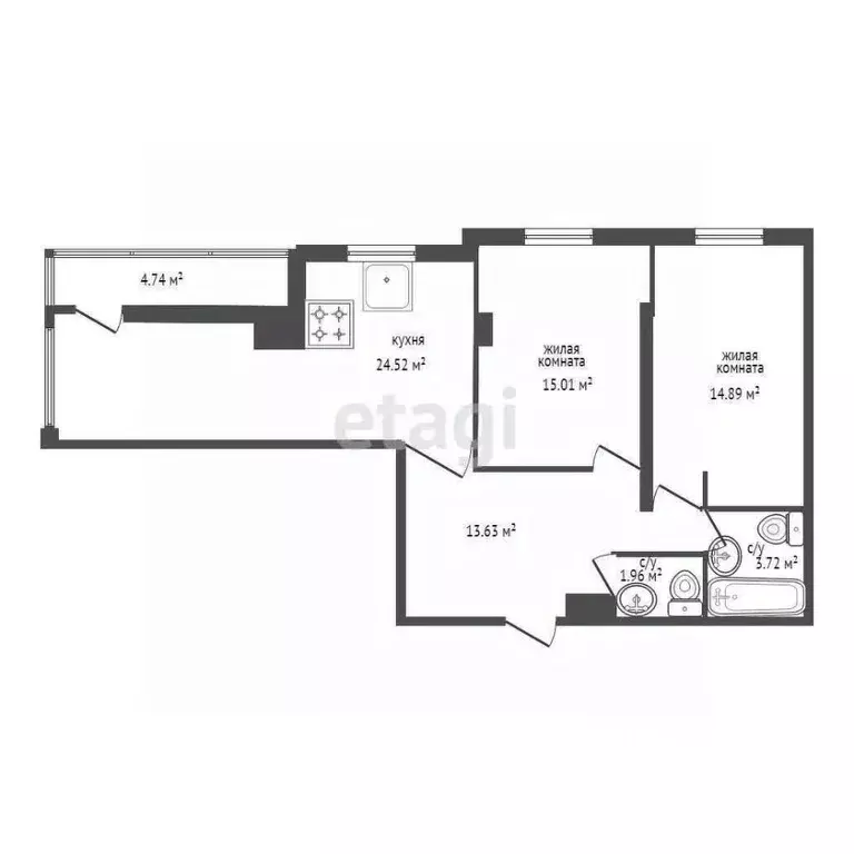 2-к кв. Липецкая область, Липецк просп. Победы, 101 (83.0 м) - Фото 2