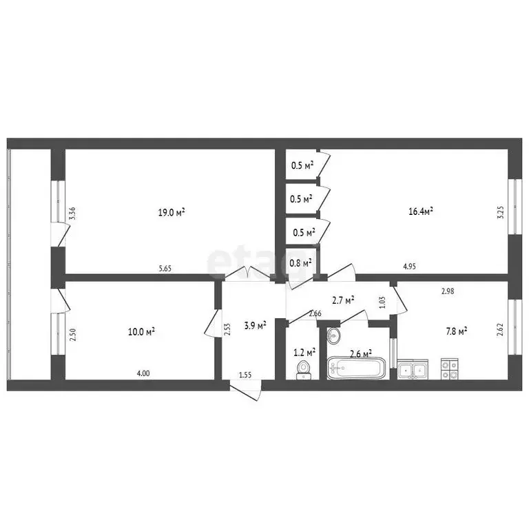 3-комнатная квартира: Прохладный, улица Ленина, 101 (65.4 м) - Фото 1