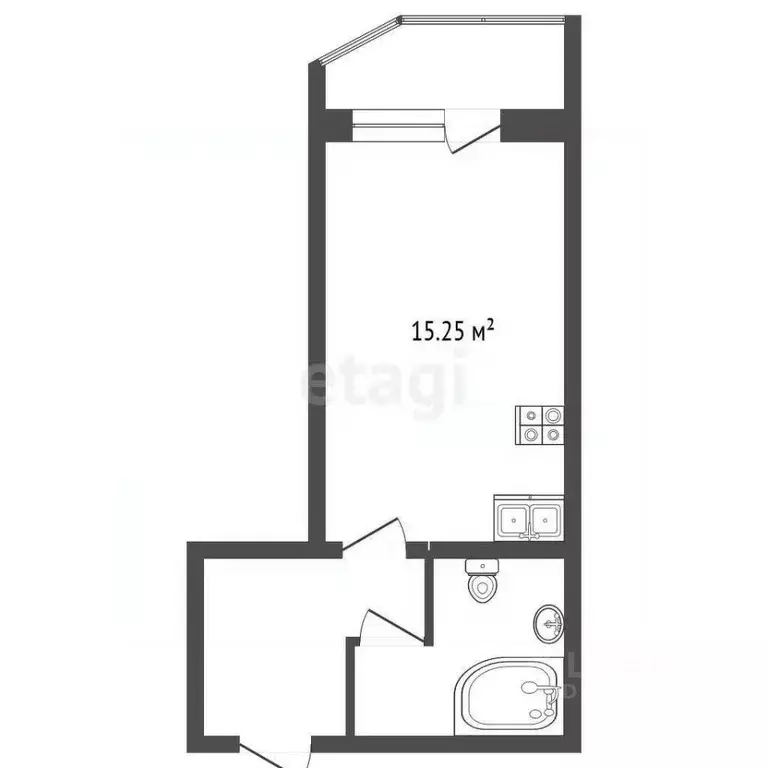 Студия Архангельская область, Архангельск Коммунальная ул., 6к1 (26.9 ... - Фото 2
