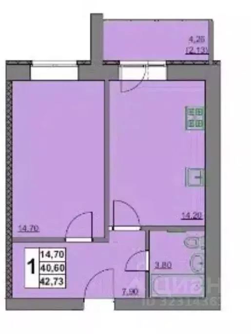 1-к кв. Мордовия, Саранск Мордовская ул., 35к200А (43.0 м) - Фото 2