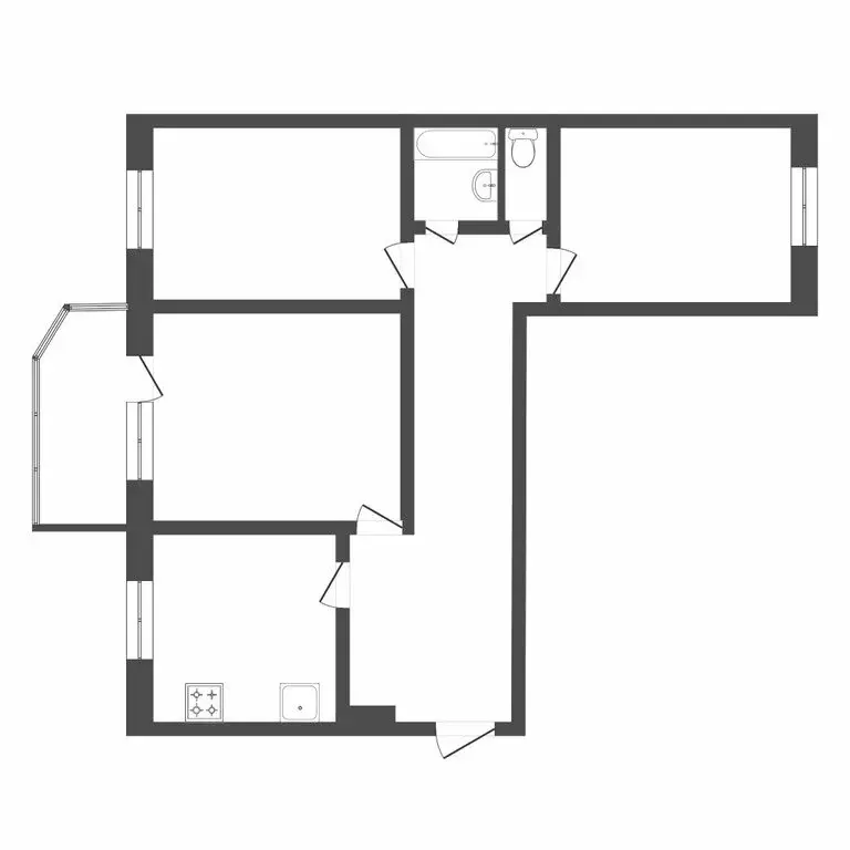 3-комнатная квартира: Тюмень, улица Домостроителей, 26 (85.7 м) - Фото 1