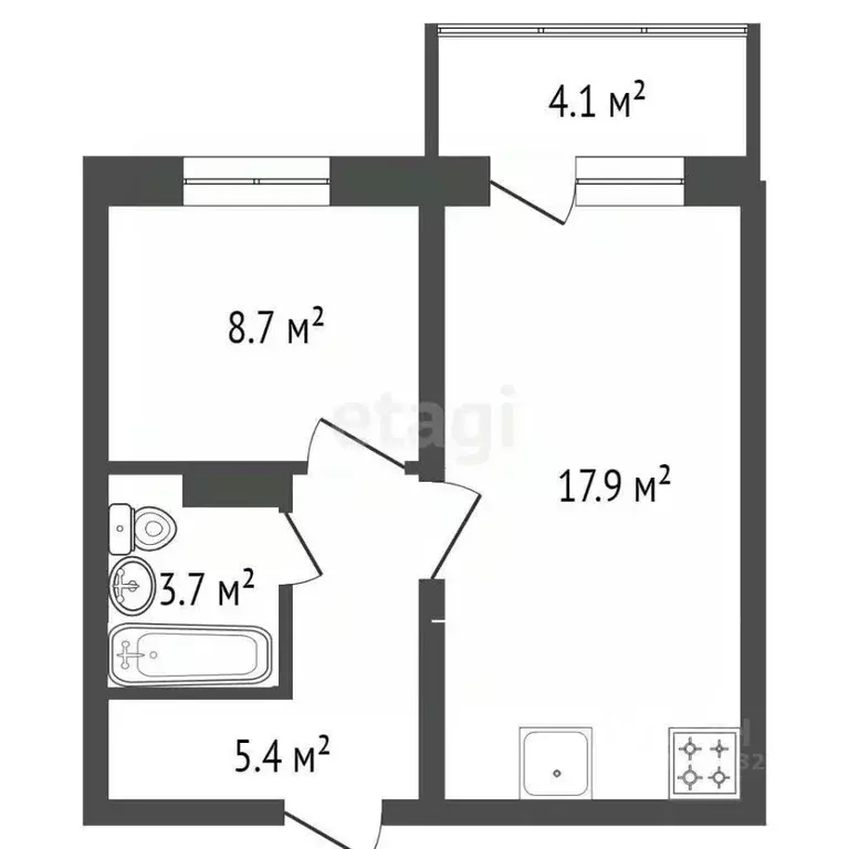 2-к кв. Красноярский край, Красноярск Норильская ул., 48 (37.4 м) - Фото 2