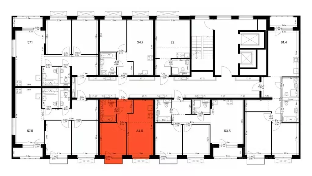 1-к кв. Татарстан, Казань Сиберово жилой комплекс, 1 (34.5 м) - Фото 2