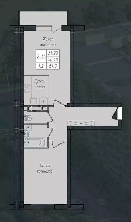 Продаётся 1-к квартира, 51.3 м - Фото 0