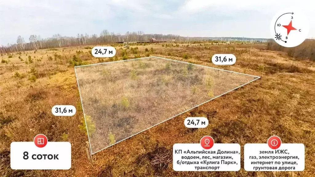 Участок в Тюменская область, Тюменский муниципальный округ, Каменское ... - Фото 1