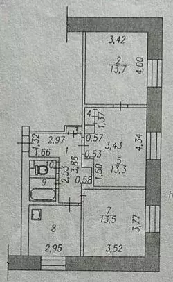3-к кв. Кемеровская область, Новокузнецк ул. Доз, 4 (61.0 м) - Фото 1