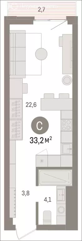 Квартира-студия: Екатеринбург, жилой район Сортировочный, микрорайон ... - Фото 2