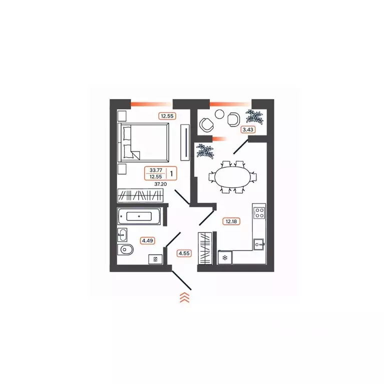 1-к кв. Ростовская область, Батайск ул. Дружная, 10 (37.2 м) - Фото 1