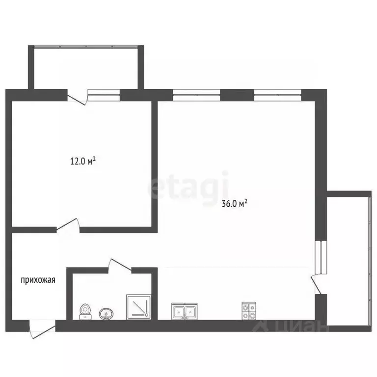 2-к кв. Архангельская область, Архангельск Новгородский просп., 94 ... - Фото 1