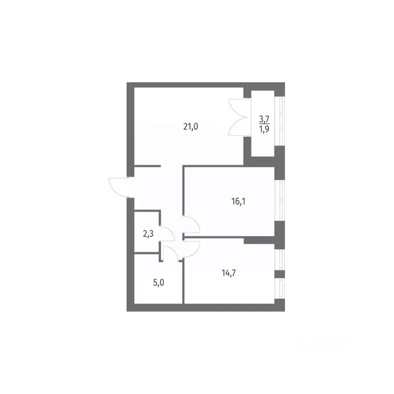 2-к кв. Санкт-Петербург ул. Академика Константинова, 1к1 (68.51 м) - Фото 0