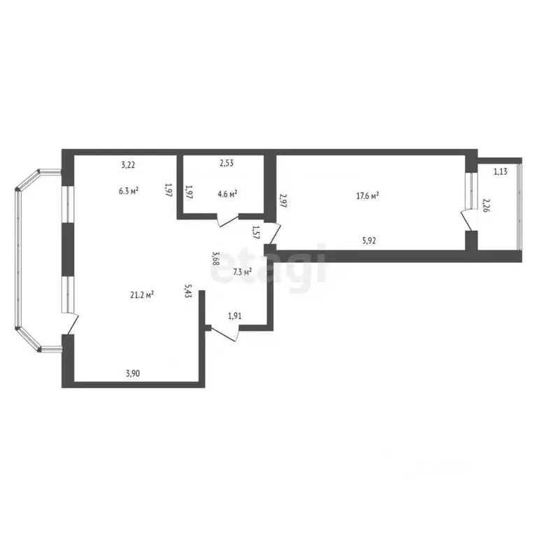 1-к кв. Амурская область, Благовещенский район, с. Чигири ул. ... - Фото 2