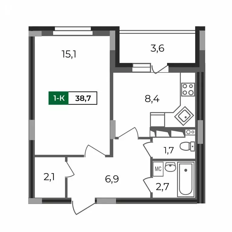 1-комнатная квартира: Владимир, Сталинградский бульвар, 5 (38.7 м) - Фото 0