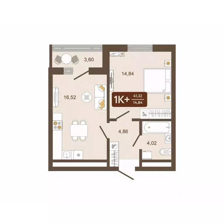 1-к кв. Кемеровская область, Новокузнецк Макеевская ул. (41.32 м) - Фото 2