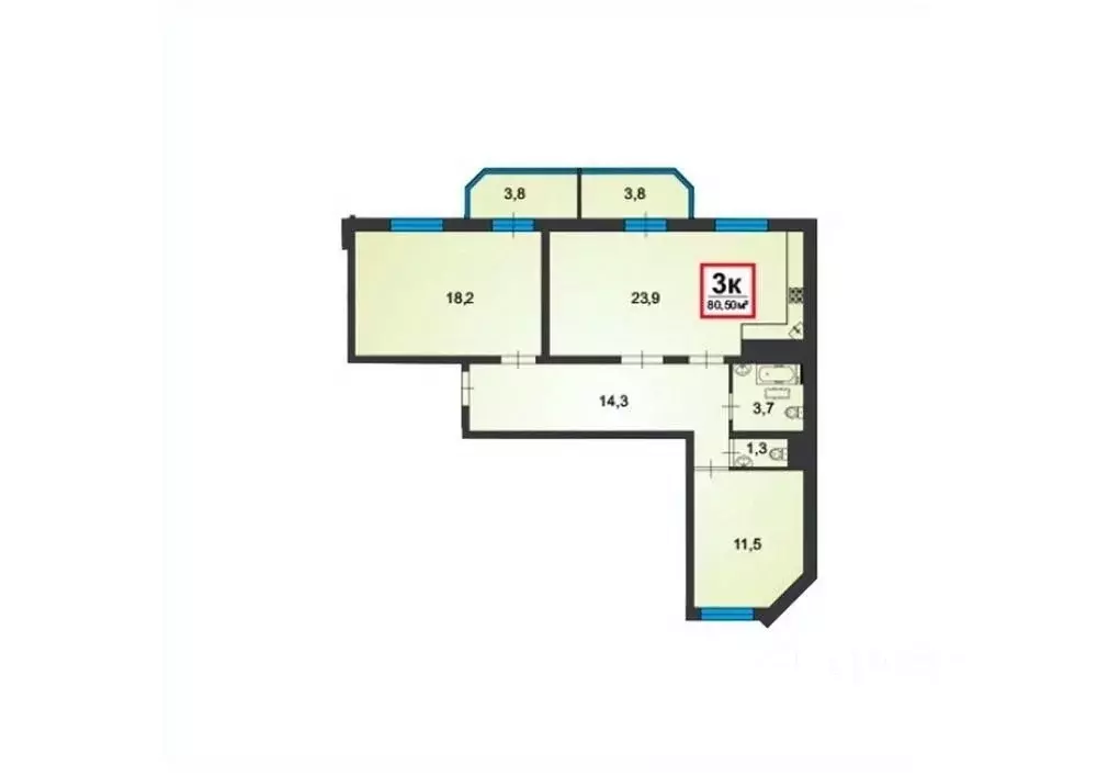 3-к кв. Краснодарский край, Анапа Анапское ш., 30 (80.0 м) - Фото 2