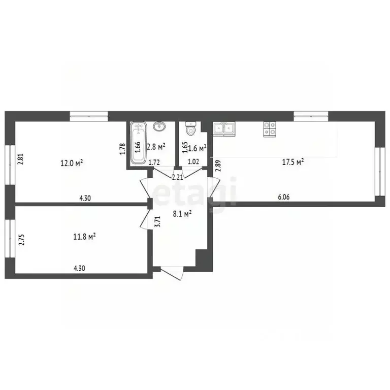 3-к кв. Москва Производственная ул., 17 (52.4 м) - Фото 2