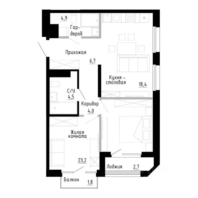 1-к кв. Приморский край, Владивосток 7Я жилой комплекс (63.6 м) - Фото 1