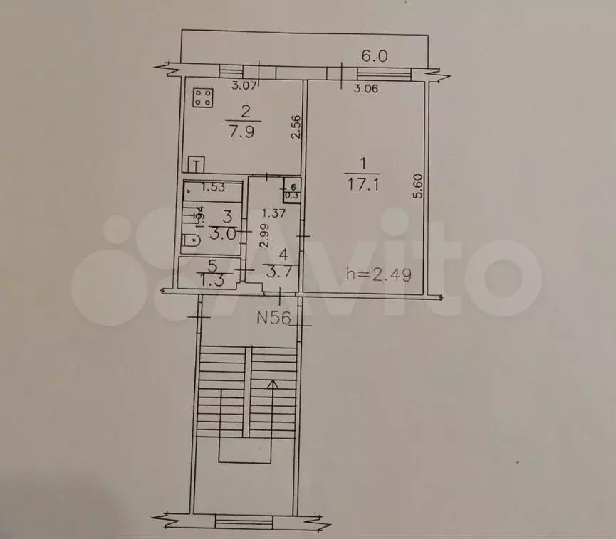 1-к. квартира, 31,8 м, 4/5 эт. - Фото 0