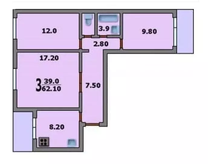 3-комнатная квартира: Москва, Коломенская улица, 9 (61.5 м) - Фото 0