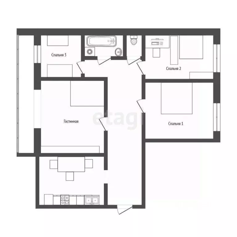 4-к кв. Коми, Ухта Социалистическая ул., 1 (74.1 м) - Фото 1