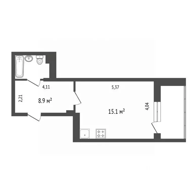 Студия Красноярский край, Красноярск Ключевская ул., 67 (34.2 м) - Фото 2