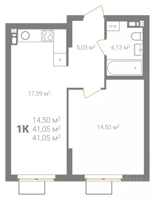 1-к кв. Нижегородская область, Нижний Новгород Ветеринарная ул. (41.05 ... - Фото 2