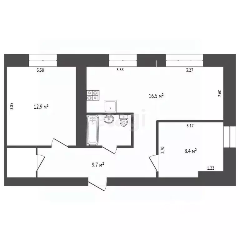 2-к кв. Ярославская область, Ярославль просп. Авиаторов, 16 (54.0 м) - Фото 2