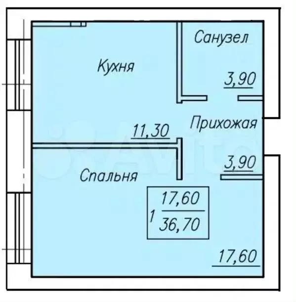 1-к. квартира, 37 м, 3/4 эт. - Фото 0