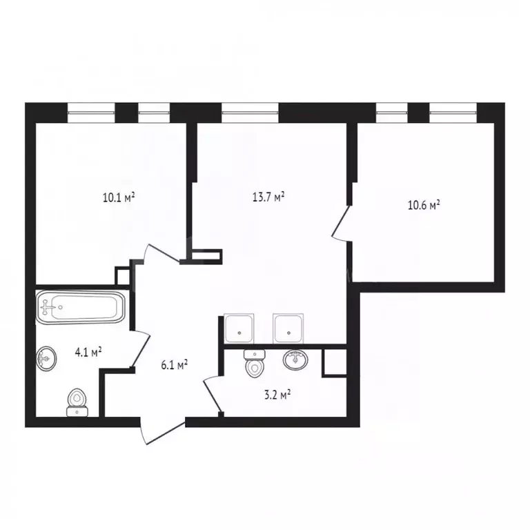 2-к кв. Тюменская область, Тюмень ул. Первооткрывателей, 2 (48.0 м) - Фото 2