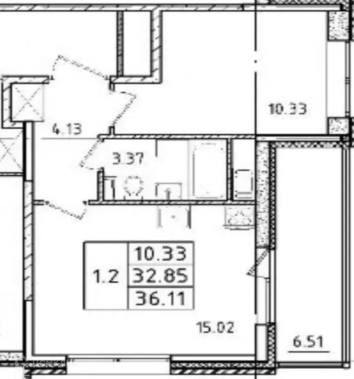 Продаётся 1-к квартира, 32.85 м - Фото 1
