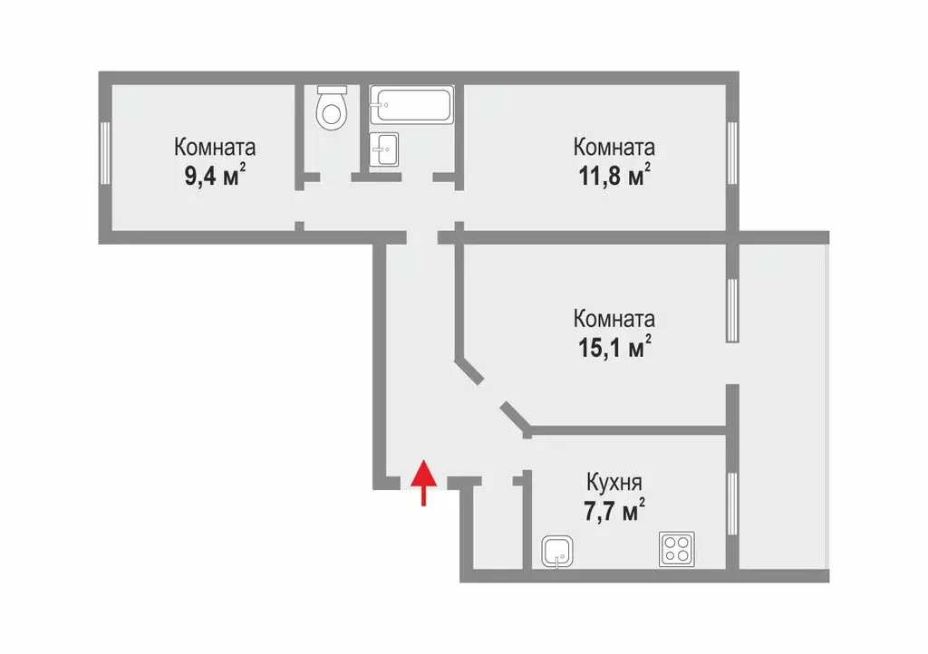 3-комнатная квартира: Екатеринбург, жилой район Елизавет, улица ... - Фото 2