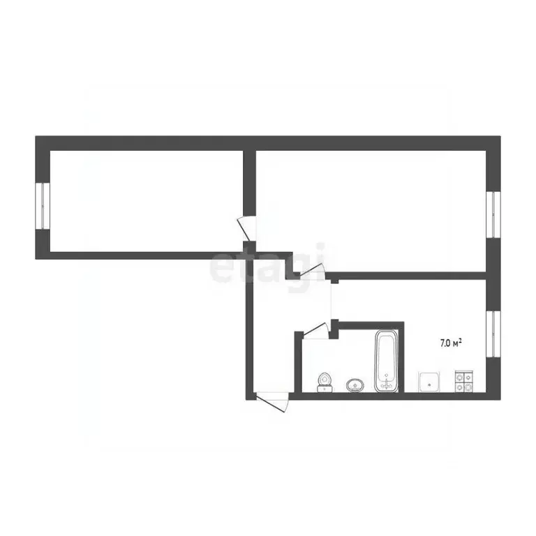 2-к кв. Тюменская область, Тюменский муниципальный округ, пос. ... - Фото 2